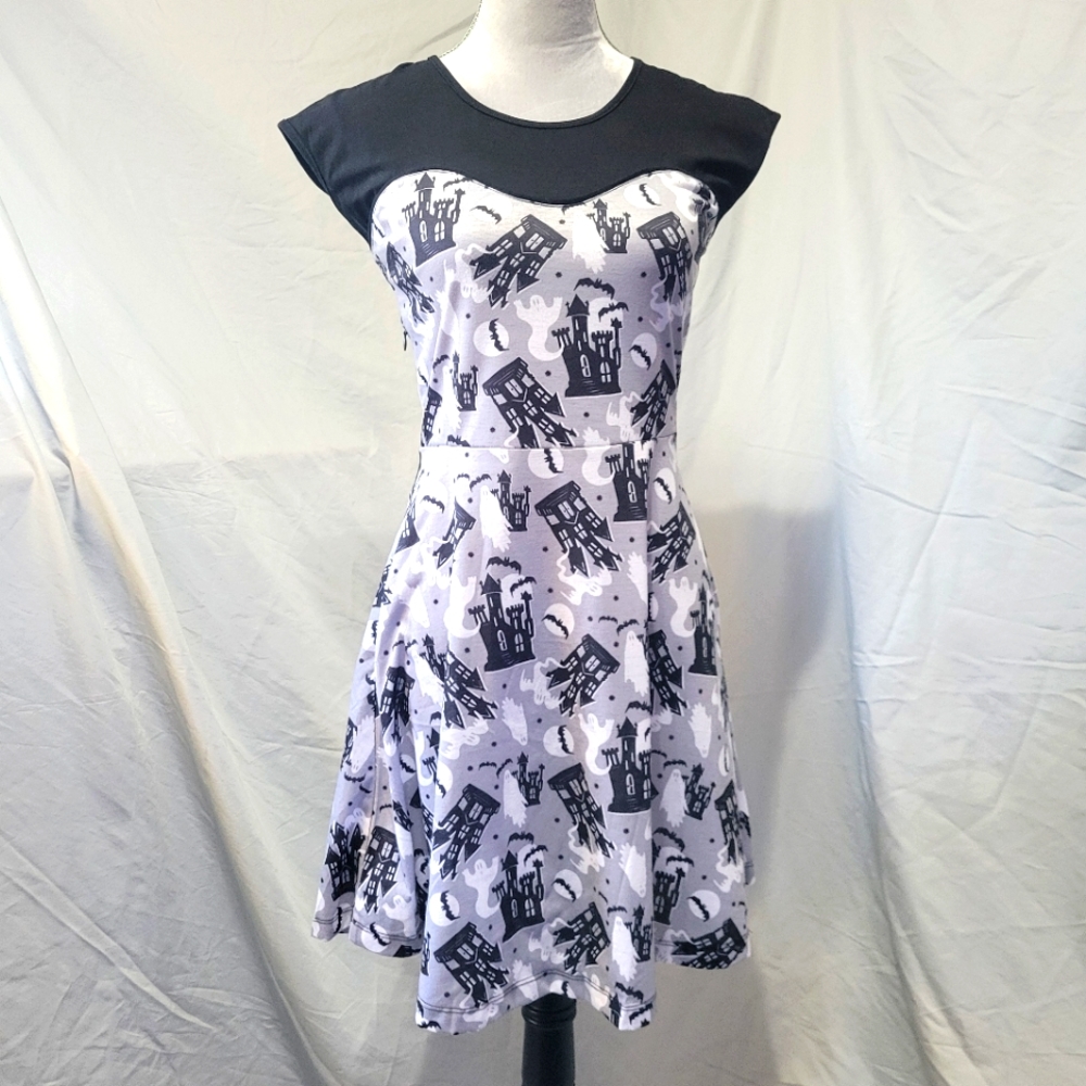 Too Fast Halloween Haunted House Ghosts Bats Skater Dress